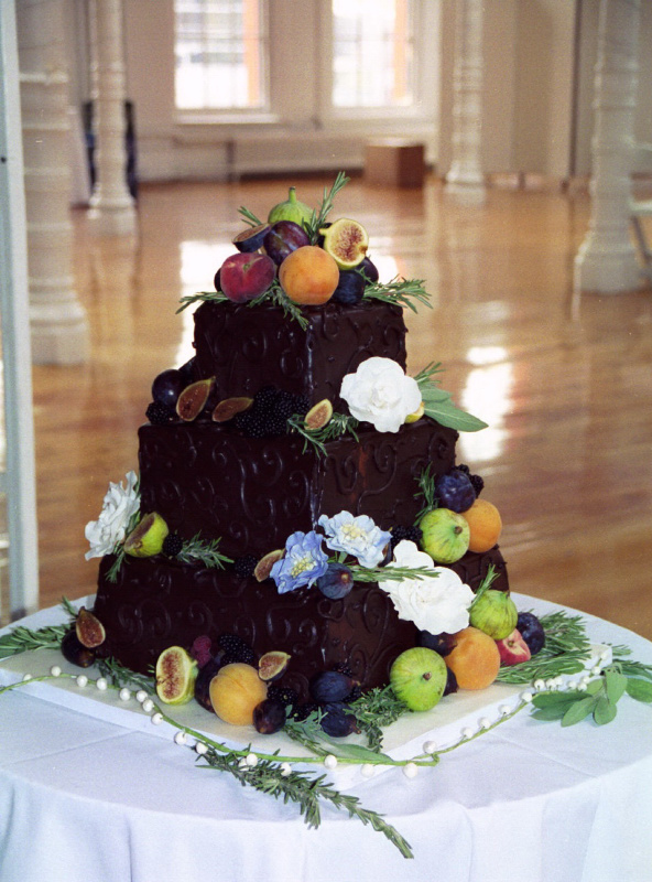 Chocolate ganache wedding cake